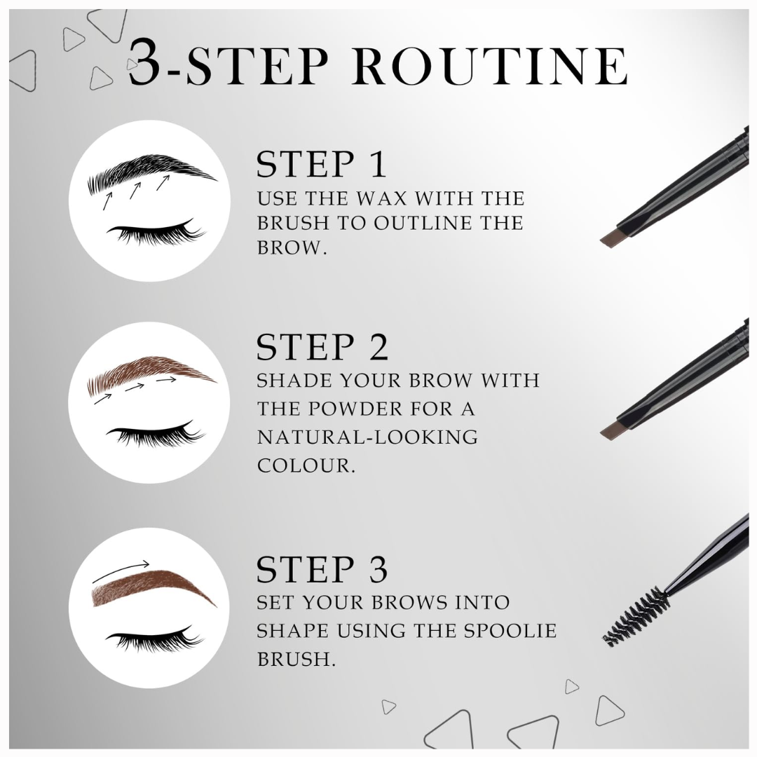 FACES CANADA HD Shape Up Brow Kit - Brown 02, 2.8g | Eyebrow Duo Kit - Wax & Powder With Brush | Long-Lasting | Precise & Natural Looking | Rich Color Payoff | Shaped & Defined Brows | Cruelty-free