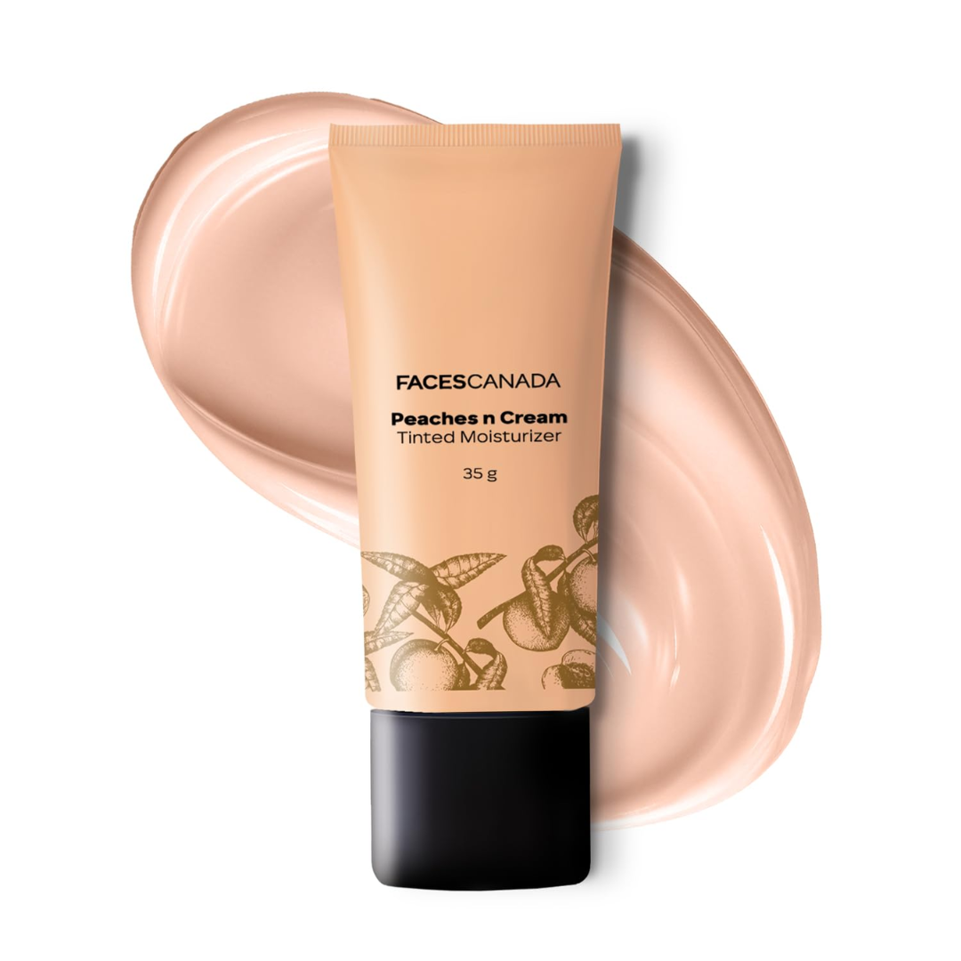 FACES CANADA Tinted Moisturizer - Peaches N Cream | Hydrating, Lightweight, Non-Oily with Natural Glowy Finish | Sheer Buildable Coverage for Daily Use | BB Cream For All Skin Types