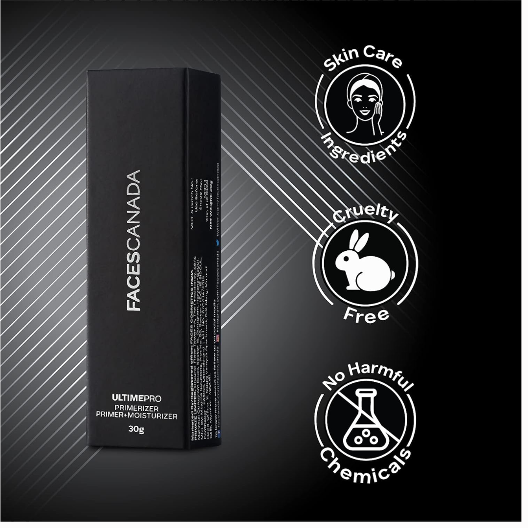 FACES CANADA Ultime Pro Primerizer Primer + Moisturizer, 30 g | Skin Perfecting & Hydrating Face Primer | Flawless Look | Minimizes Pores & Fine Lines | Shea Butter, Vitamin E, Antioxidants Enriched