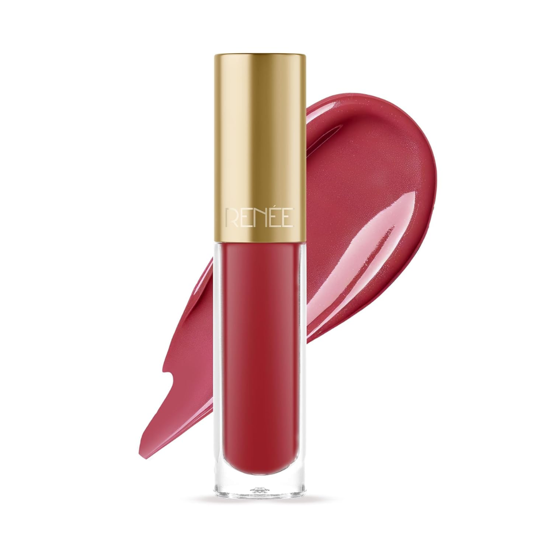 RENEE H2O Hydrating Liquid Lipstick - Plum Tide, Hydrating, Lightweight | Natural Lip Like Look | Glossy finish | Hyaluronic Acid, Peptides & Vitamin E Infused | 4 ml