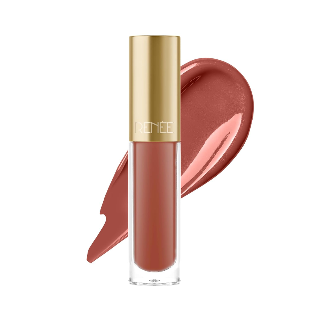 RENEE H2O Hydrating Liquid Lipstick - Plum Tide, Hydrating, Lightweight | Natural Lip Like Look | Glossy finish | Hyaluronic Acid, Peptides & Vitamin E Infused | 4 ml