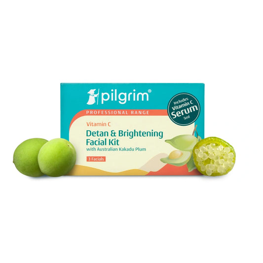 Pilgrim Vitamin C Detan & Brightening Facial Kit with Australian Kakadu Plum | All Skin Types