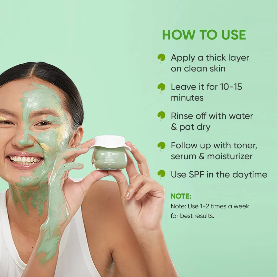 Dot & Key Skin Care Pollution + Acne Defense Green Clay Mask (85gm)