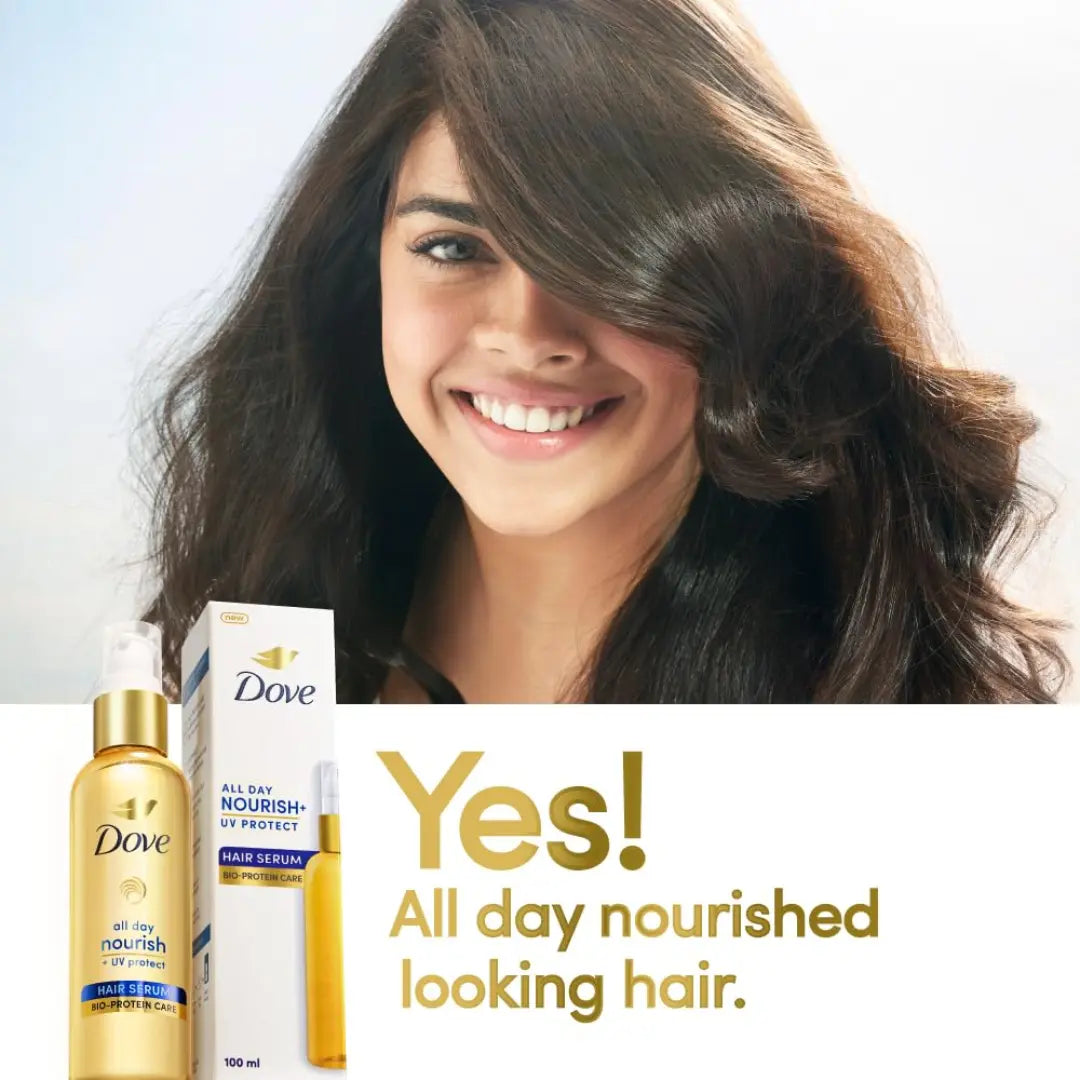 Dove All Day Nourish + UV Protect Hair Serum For All Hair Types With Bio Protein Care (48ml)