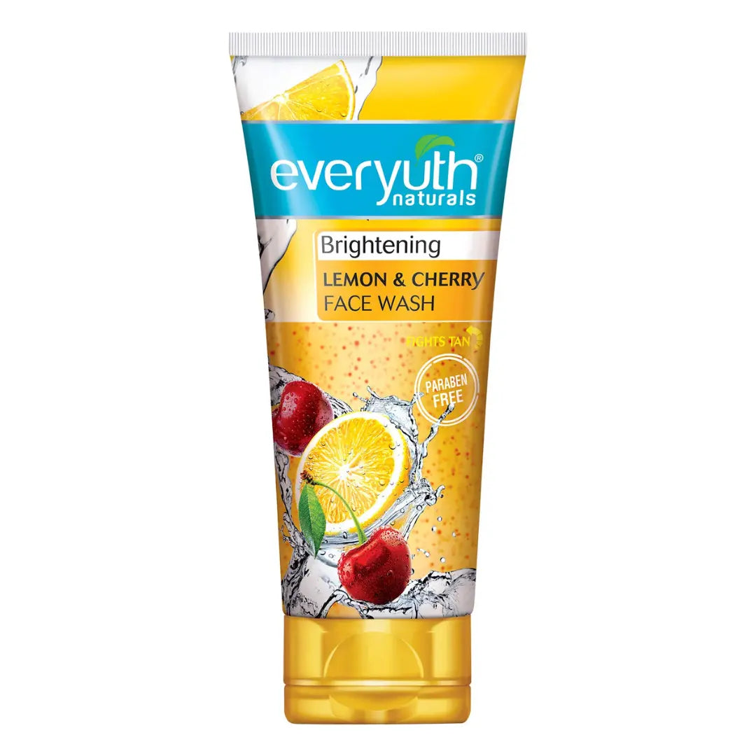 Everyuth Naturals Brightening Lemon & Cherry Face Wash|Deep Cleansing, Oil Control & Tan Reduction 150g