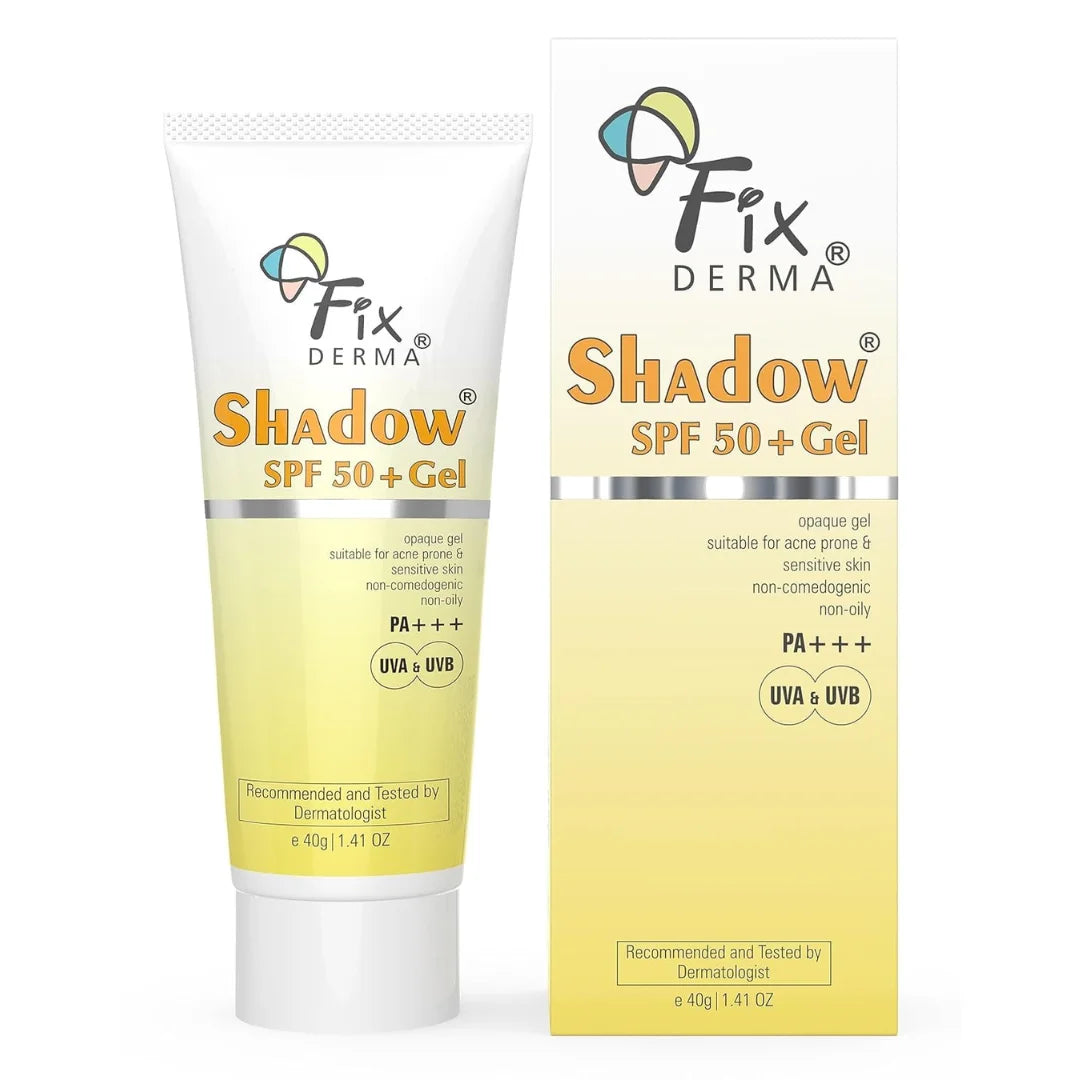 Fixderma Shadow Sunscreen SPF 50+ PA+++ Gel Broad Spectrum Sunscreen For UVA & UVB Protection | Sunscreen For Women & Men (40g)