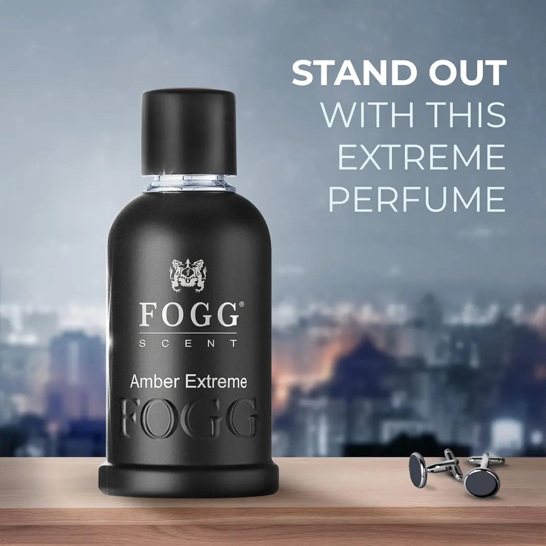 FOGG Men Spray Scent Amber Extreme Perfume, Long-Lasting, Fresh & Powerful Amber Wood Fragrance Spray, Eau De Parfum, 100 Ml