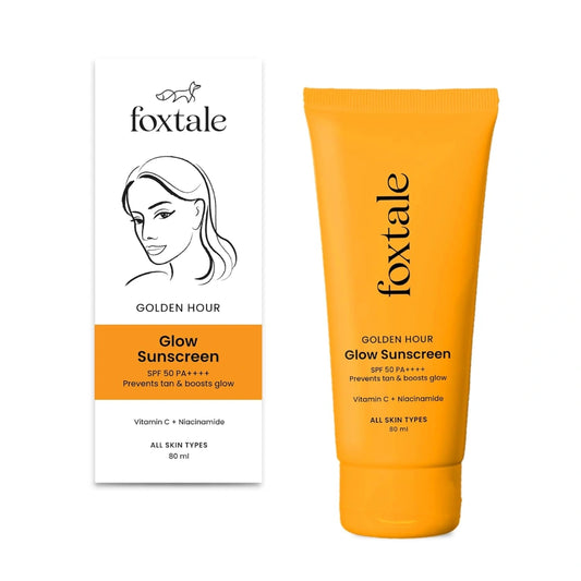 Foxtale SPF 50 Vitamin C & Niacinamide Glow Sunscreen with PA++++| For Men & Women, All Skin Types - 80ml