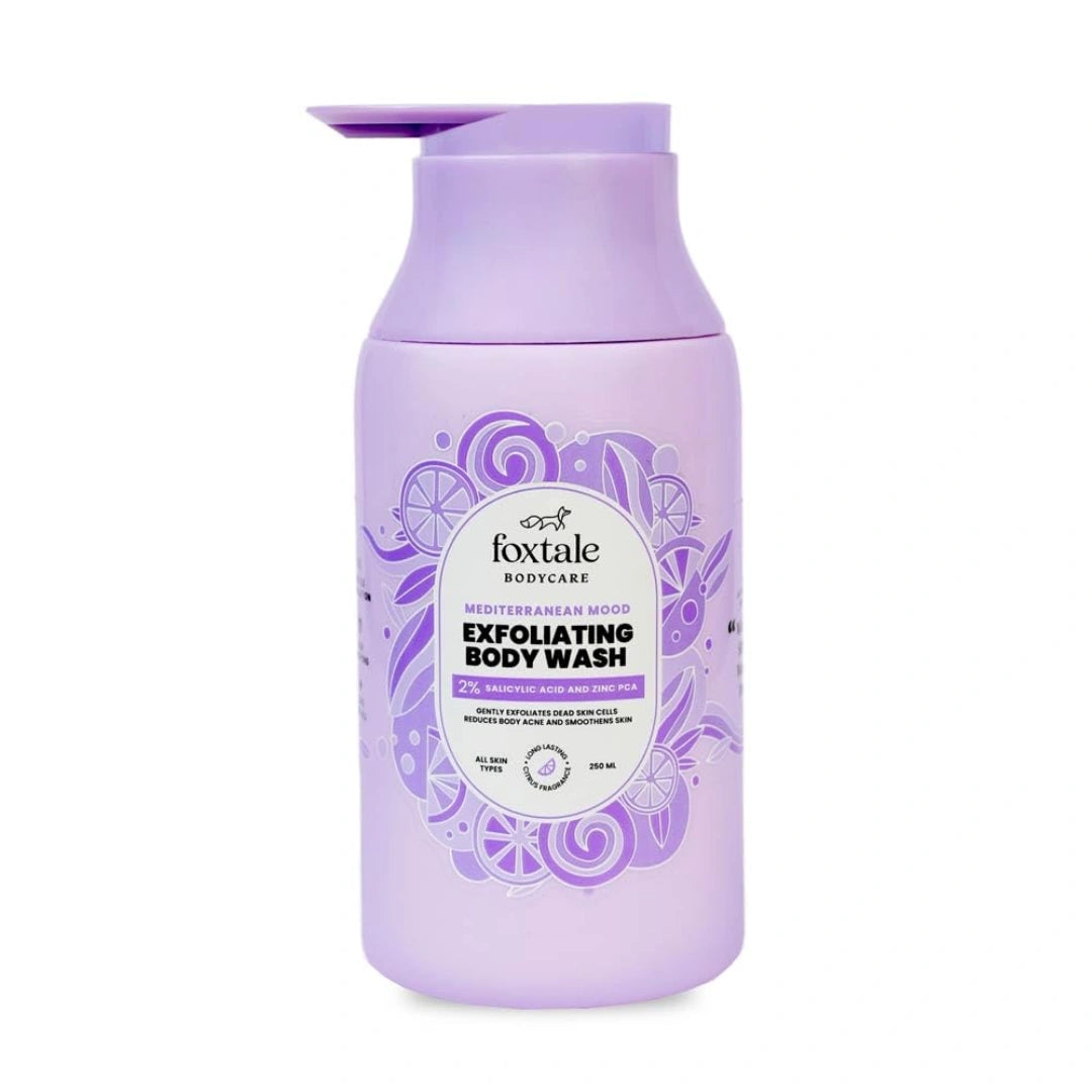 Foxtale Exfoliating Body Wash 2% Salicylic Acid & Zinc PCA, Reduces Body Acne & Smoothens Skin (250ml)