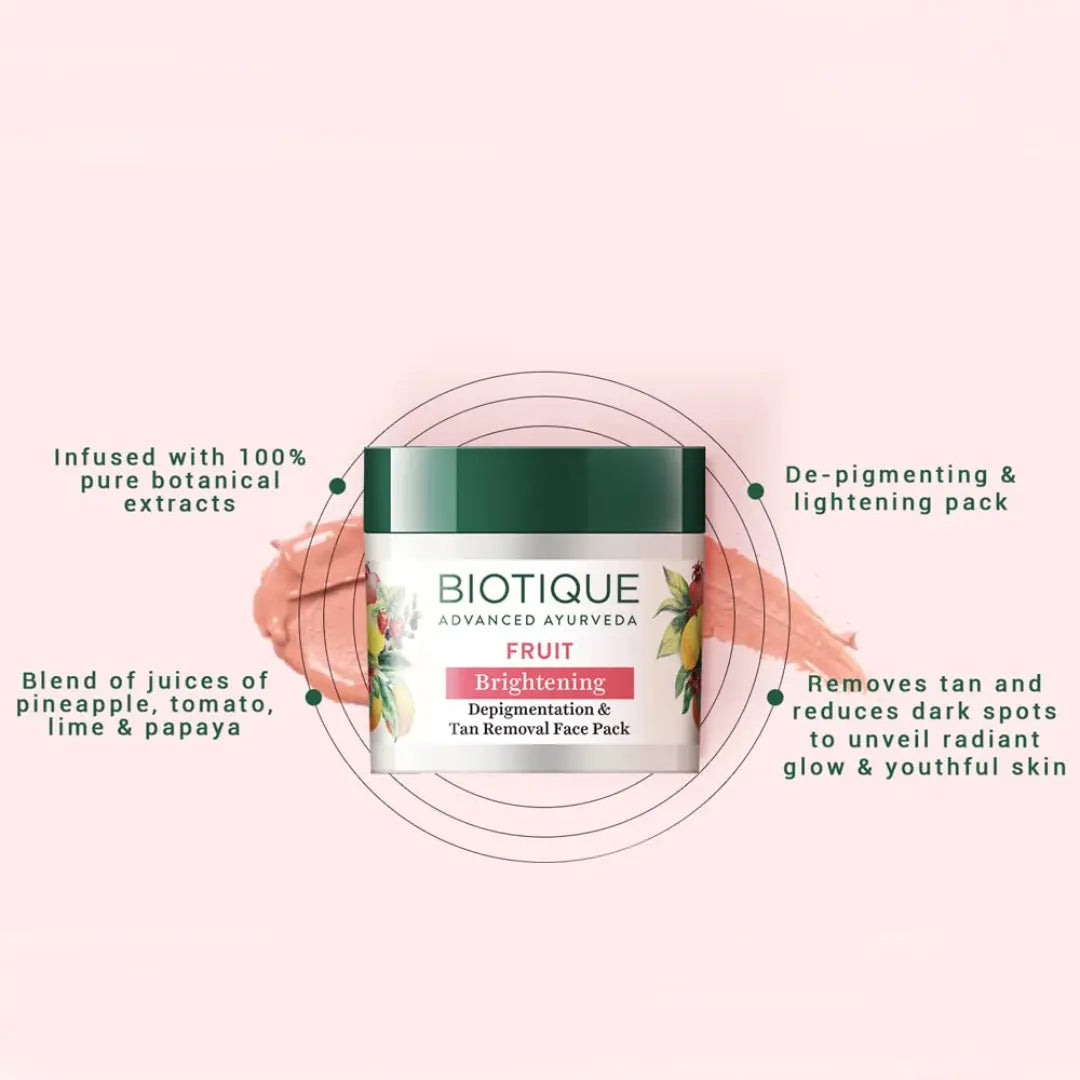 Biotique  Fruit Whitening Depigmentation & Tan Removal Face Pack (75g)