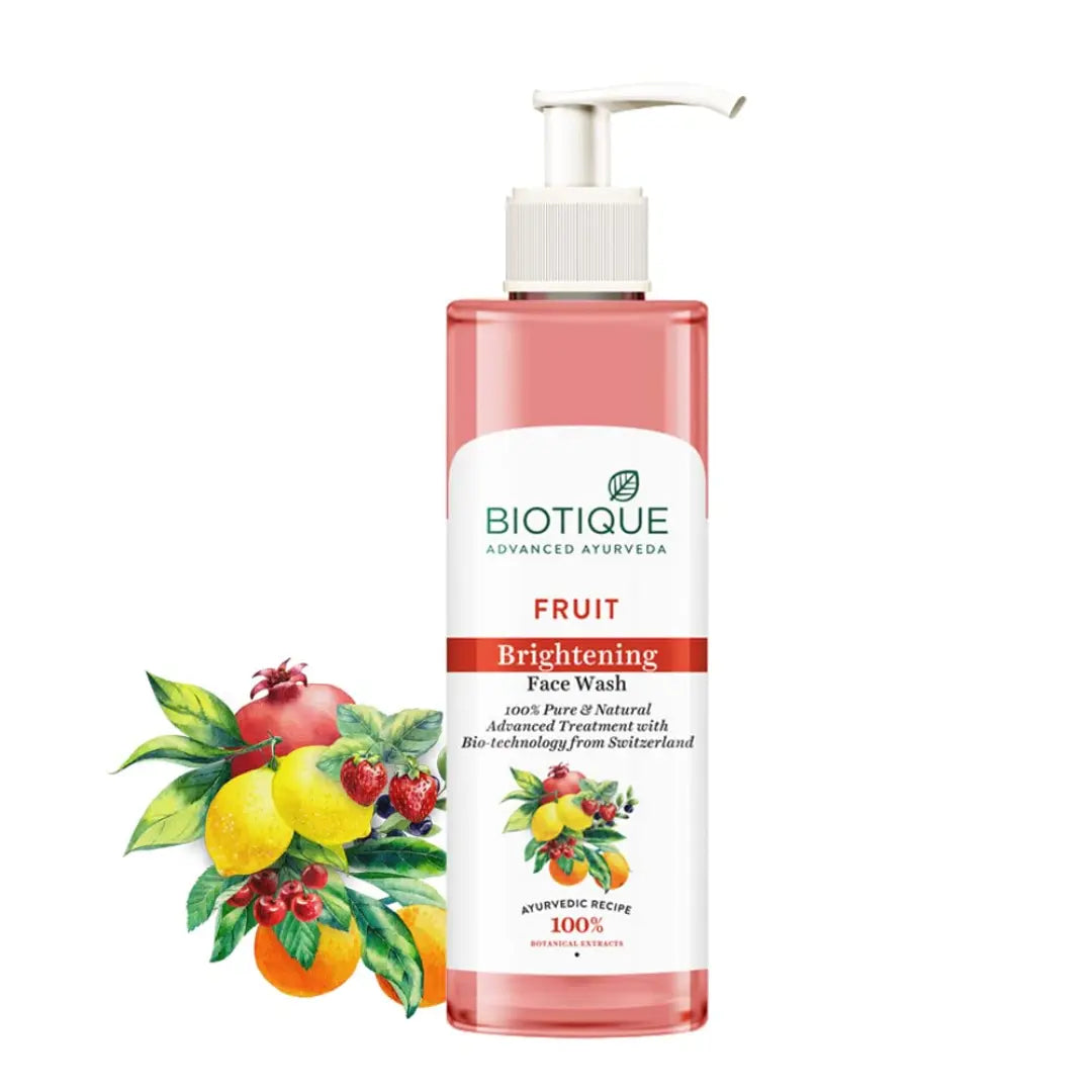 Biotique Fruit Brightening Face Wash| Ayurvedic and Organically Pure| Advanced Swiss Technology | Suitable for All Skin Types | 200mL