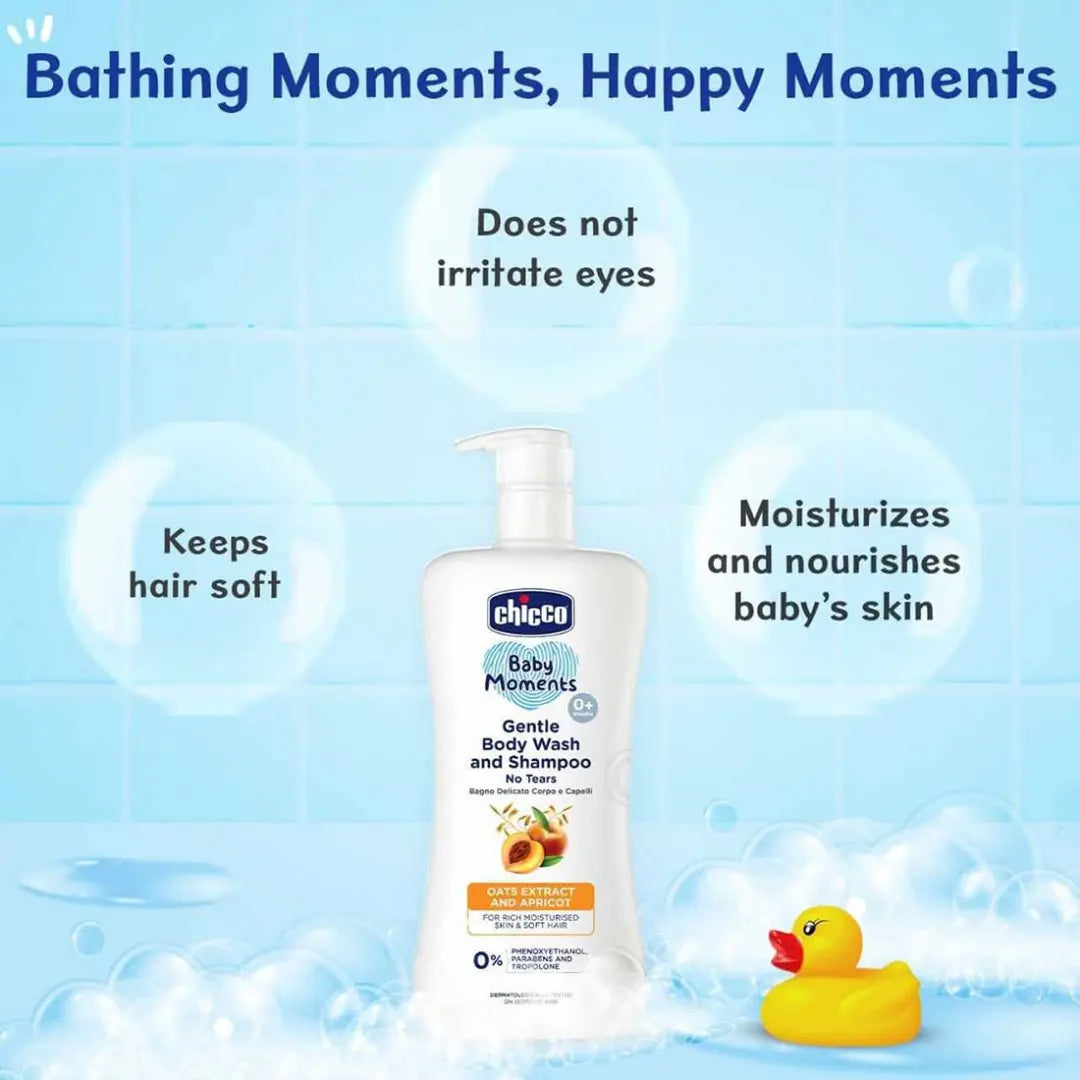 Chicco Baby Moments Gentle Body Wash and Shampoo (200ml)