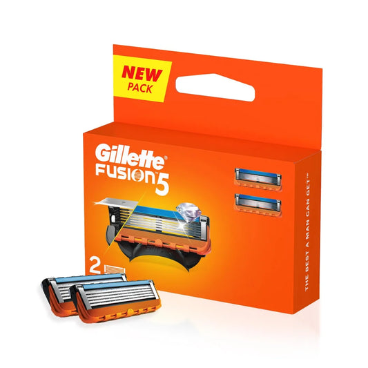 Gillette Fusion Manual Blades for men with styling back blade - 2 count for Perfect Shave and Perfect Beard Shape