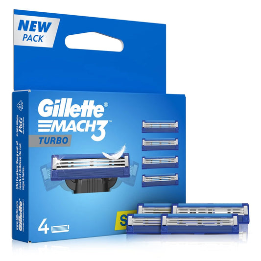 Gillette Mach 3 Turbo Manual Shaving Razor Blades (Cartridge) 4s pack