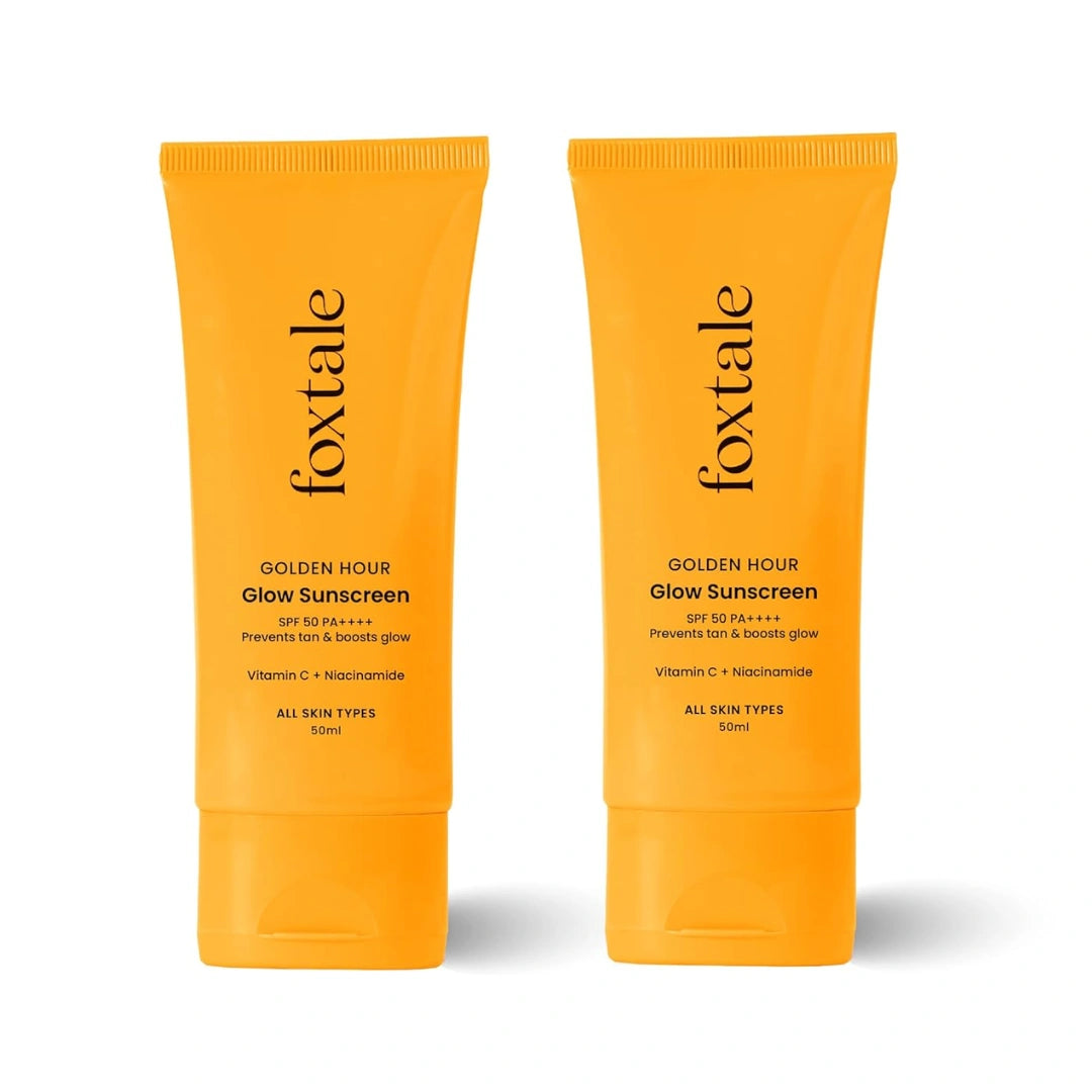 Foxtale Pack of 2 SPF 50 Glow PA++++ Vitamin C & Niacinamide Sunscreen 50ml (Pack of 2)