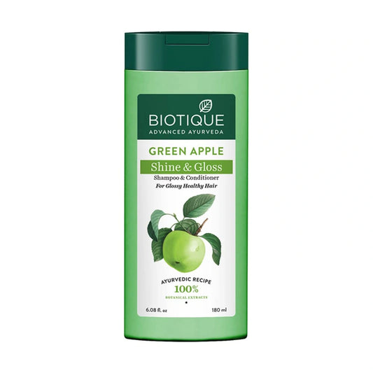 Biotique Green Apple Shine & Gloss Shampoo & Conditioner For Glossy Healthy Hair (180ml)