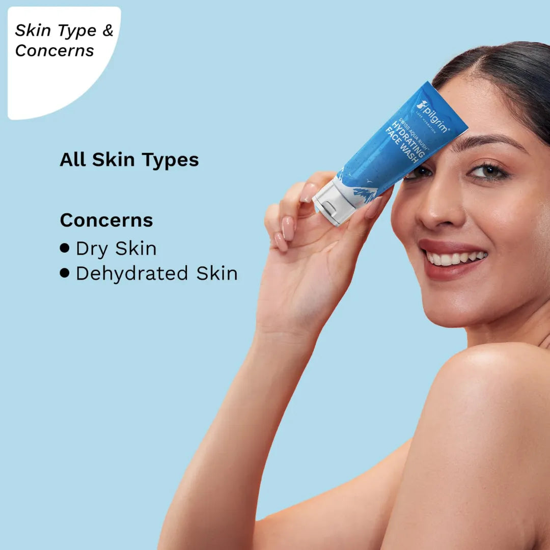 Pilgrim SWISS AQUA RUSH™ HYDRATING FACE WASH for men & women (100ml)