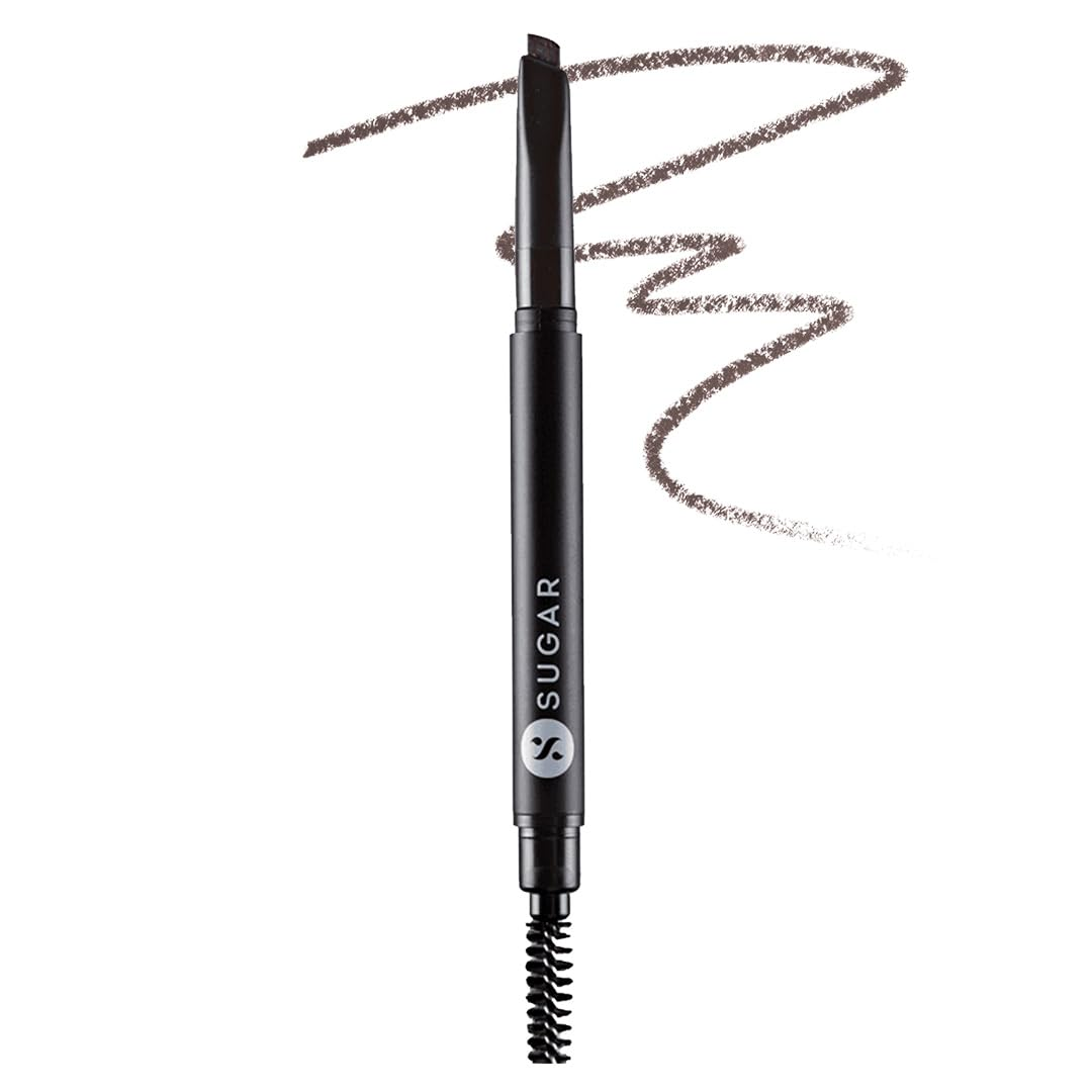 SUGAR Cosmetics Arch Arrival Brow Definer with Spoolie | Lasts Upto 12hrs | Pigmented Eyebrow Pencil | Long Lasting & Natural Finish |