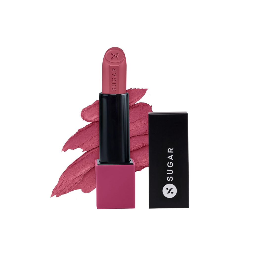 SUGAR Cosmetics Glide Peptide Serum Lipstick with Hyaluronic Acid & Vitamin E | Velvet Matte Finish | Long Lasting & Pigmented | 1 Swipe Full Coverage |