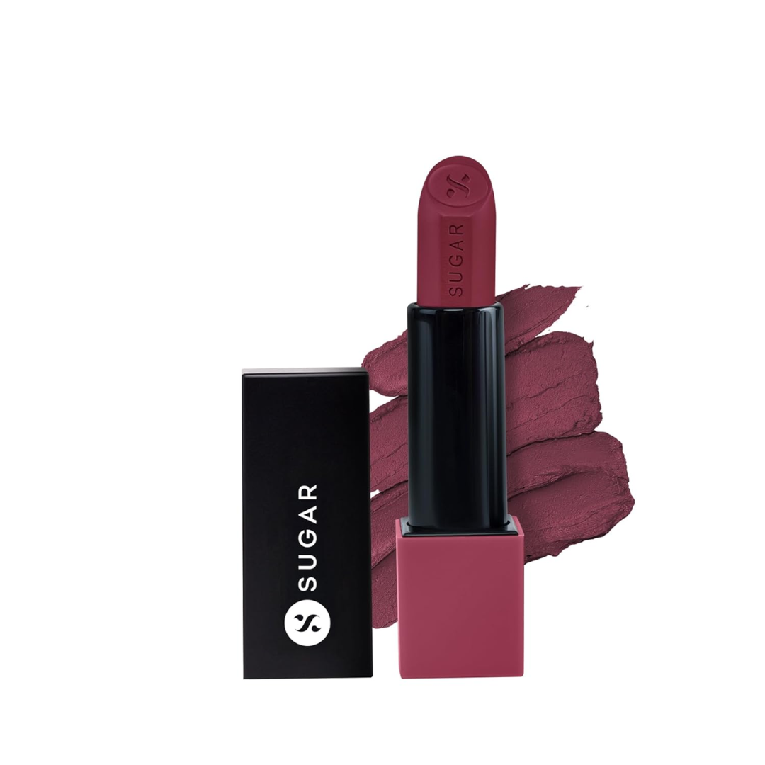 SUGAR Cosmetics Glide Peptide Serum Lipstick with Hyaluronic Acid & Vitamin E | Velvet Matte Finish | Long Lasting & Pigmented | 1 Swipe Full Coverage |