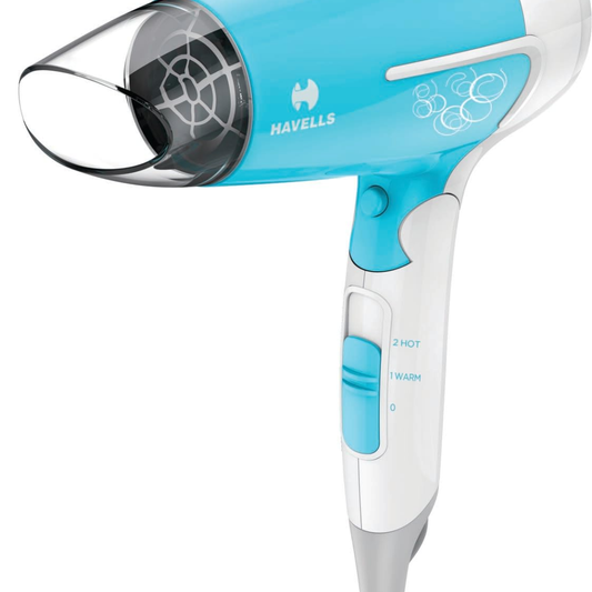 Havells HD3151 1200 W Foldable Hair Dryer; 3 Heat (Hot/Cool/Warm) Settings Including Cool Shot Button; Heat Balance Technology, Turquoise