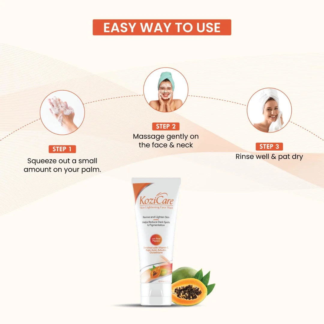 Kozicare Kojic Acid Face Wash & Glutathione Face Wash | Papaya Face Wash (100g)