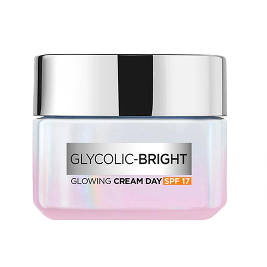 L'Oreal Paris Glycolic Bright Glowing Day Cream, Overnight Brightening Cream, Glycolic Acid in Gel-Like Cream Texture, that Visbily Minimizes Spots & Reveals Glowing skin (50ml)