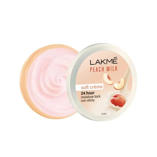 Lakme Peach Milk Soft Crème Light Moisturizer for Face 250 g, Daily Lightweight Face Lotion with Vitamin E for Soft Skin- Non Sticky 24h Moisture