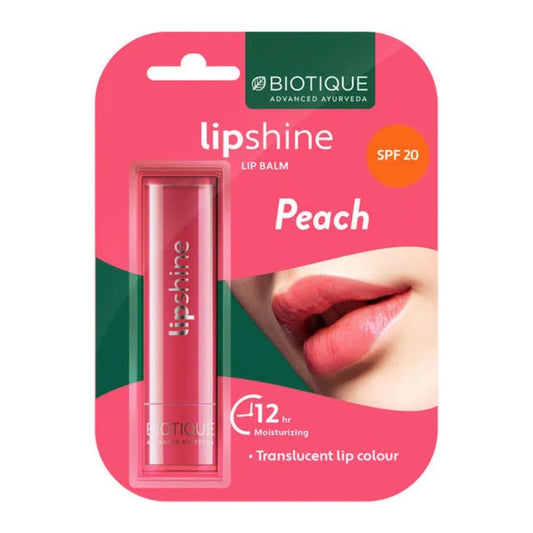 Biptique Lipshine SPF 20 Moisturising Translucent Lip Balm - Peach (4g)