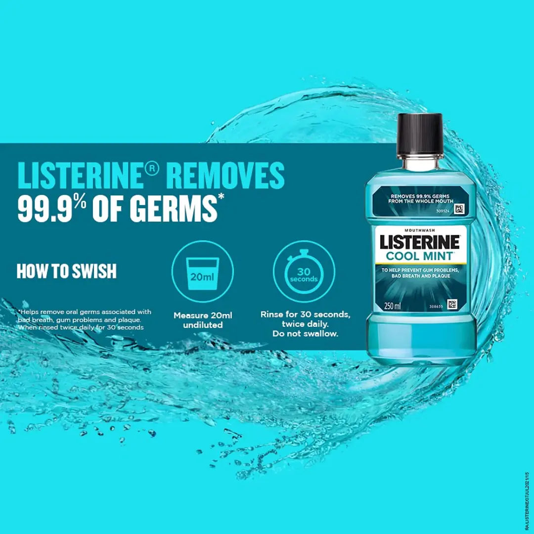 Listerine Mouthwash - Cool Mint, Liquid (250ml)