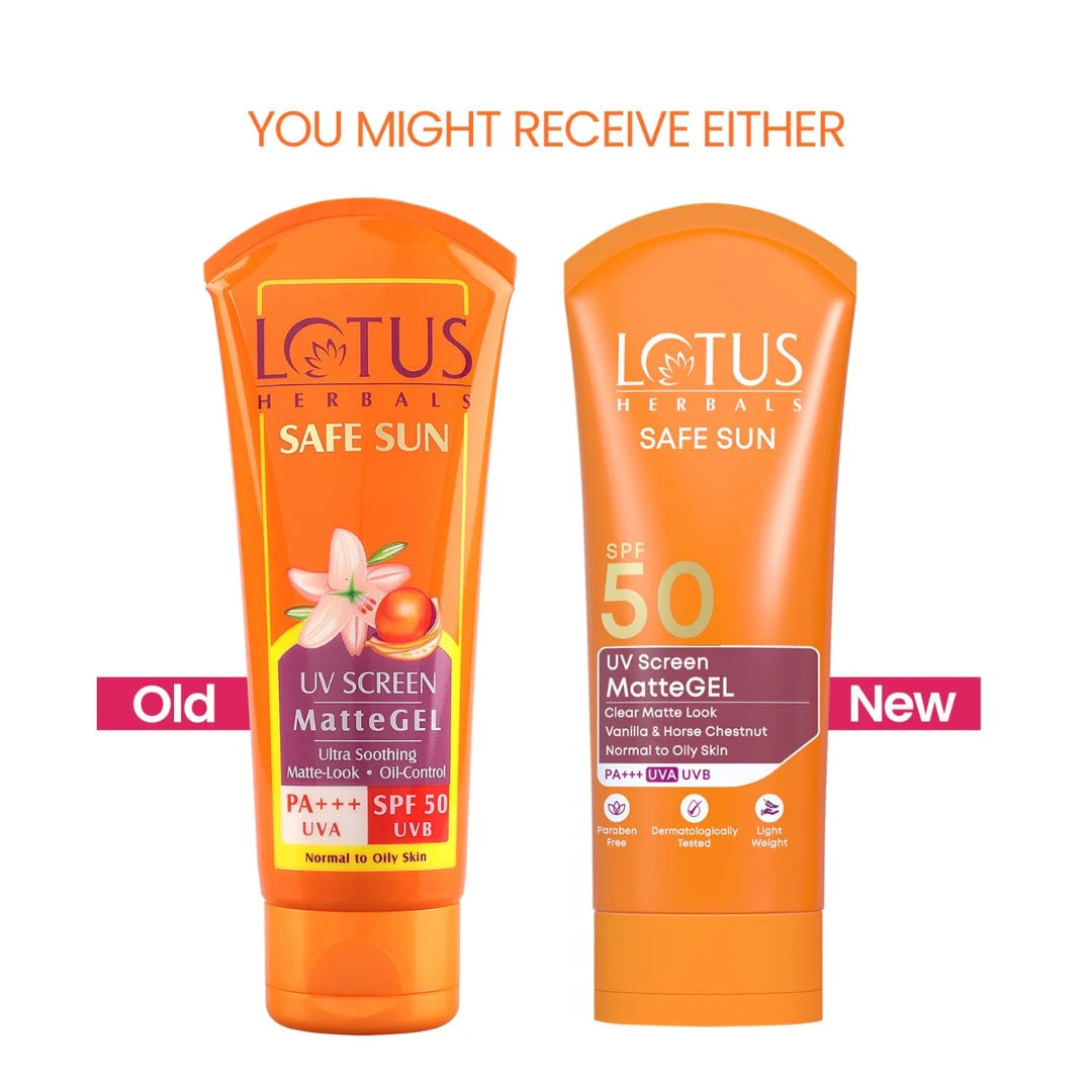 Lotus Herbals Sunscreen for Women & Men | Safe Sun UV Screen Matte Gel Sunscreen SPF 50 & PA+++  (100g)