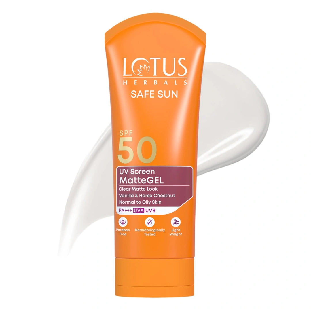 Lotus Herbals Sunscreen for Women & Men | Safe Sun UV Screen Matte Gel Sunscreen SPF 50 & PA+++  (100g)