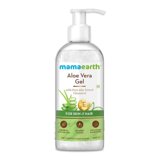 Mamaearth Aloe Vera Gel For Face, with Pure Aloe Vera & Vitamin E for Skin and Hair - 300ml
