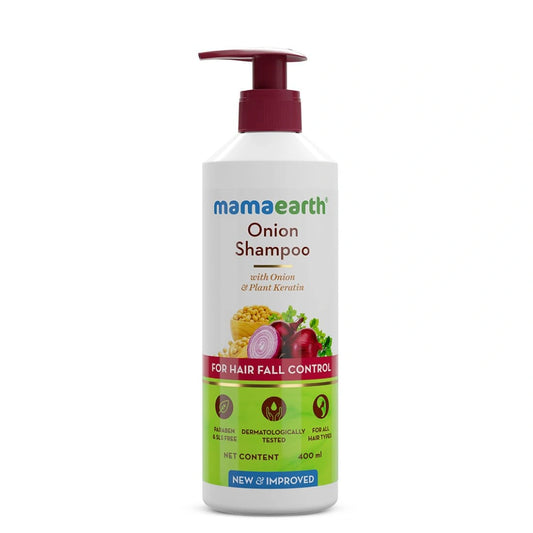 Mamaearth Onion Shampoo for Anti Hair Fall & Hair Growth with Onion Oil & Plant Keratin (400ml)
