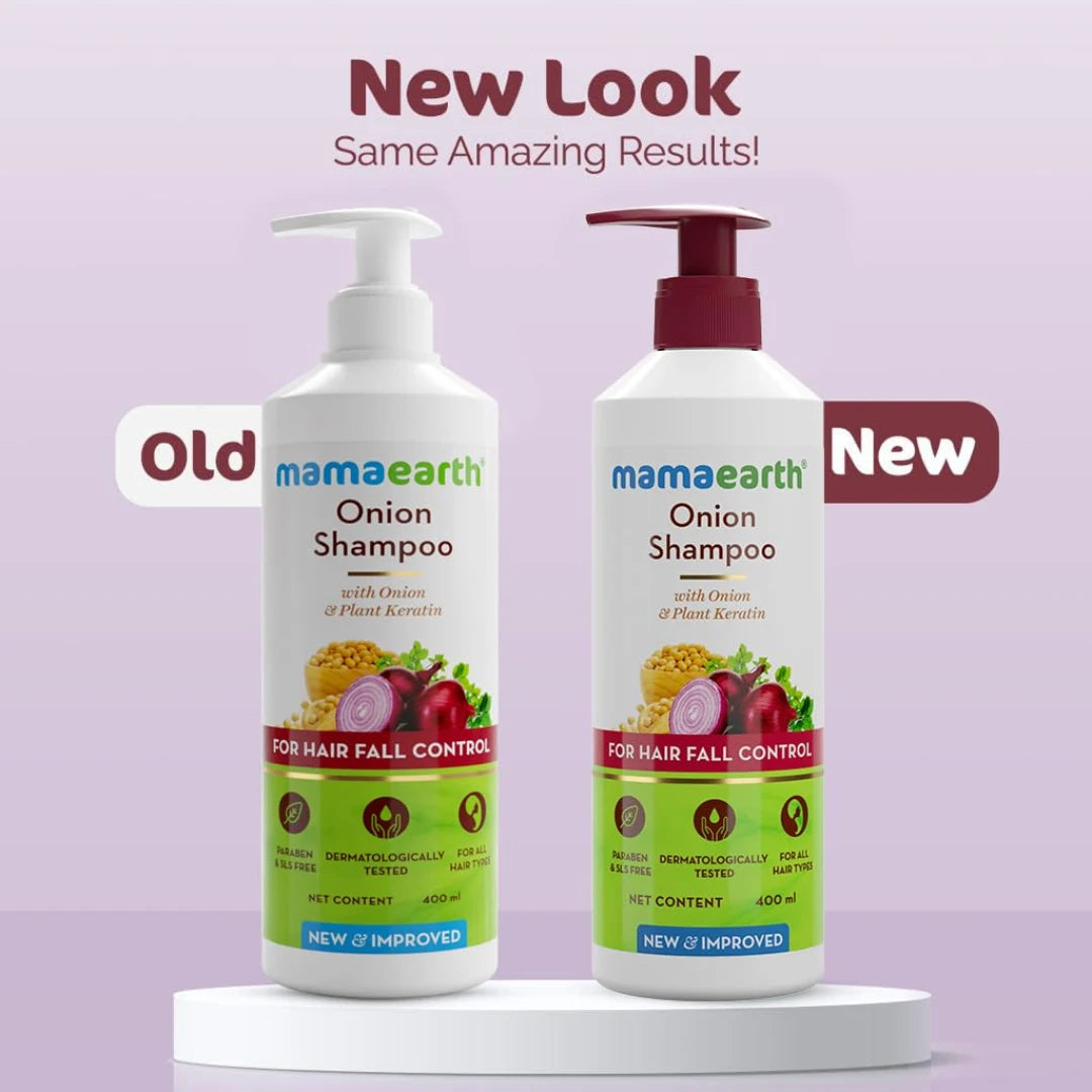 Mamaearth Onion Shampoo for Anti Hair Fall & Hair Growth with Onion Oil & Plant Keratin (400ml)