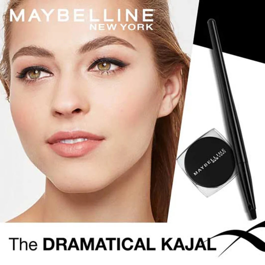 Maybelline New York Eyeliner, Intense Colour, Long-lasting, 36Hr wear, Lasting Drama Gel Eyeliner, 01 Black