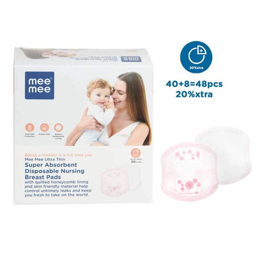 Mee Mee Ultra Thin Honeycomb Super Absorbent Disposable Nursing/Maternity | Breast Feeding/Breast Pads (48 Pads)| New Resealable Pack