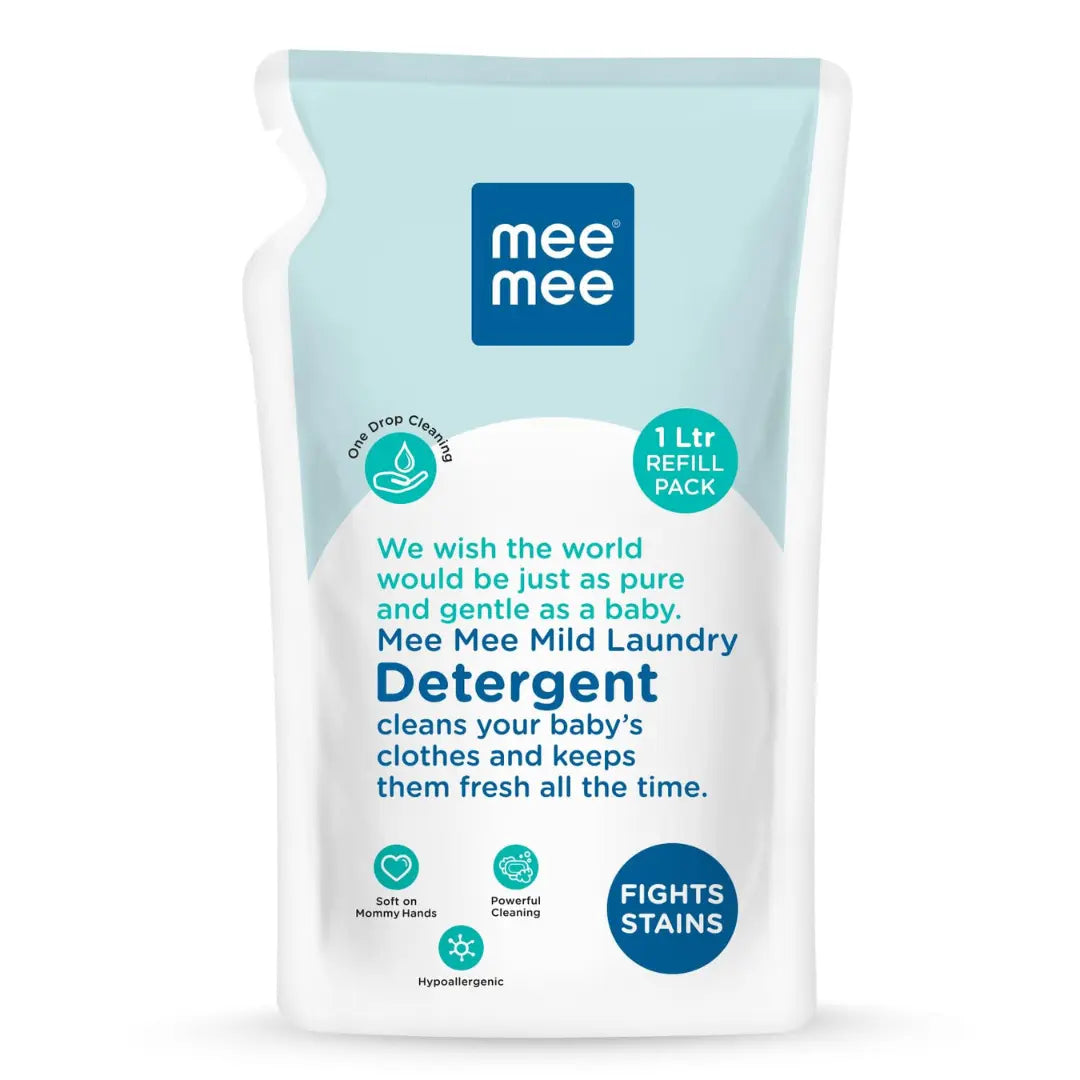 Mee Mee Baby Liquid Detergent 1 L | Ph balanced, Free from Harsh Chemicals, Safe for mother's hands & baby's skin | Anti-Bacterial, Removes Stains & Odor with One Drop, Hypoallergenic