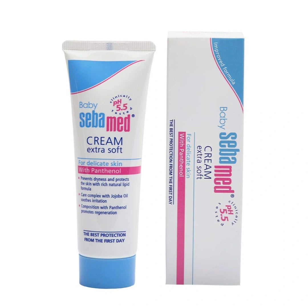 Sebamed Baby Cream Extra Soft, 50ml and SebaMed Cleansing Bar Soap-Free for Normal to Oily Skin, 100gm