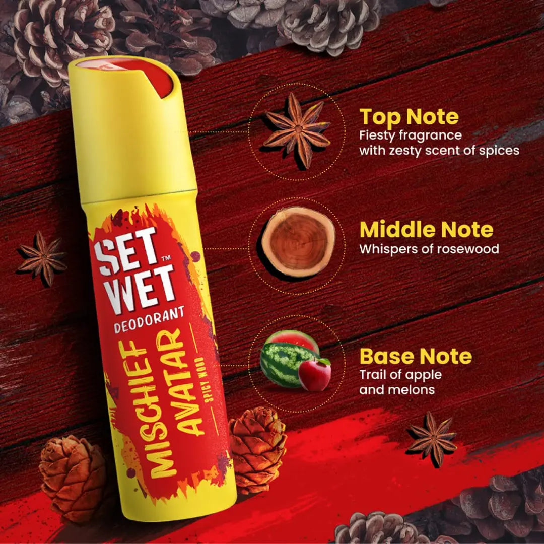 Set Wet Deodorant For Men Mischief Avatar Spicy Wood (150ml)