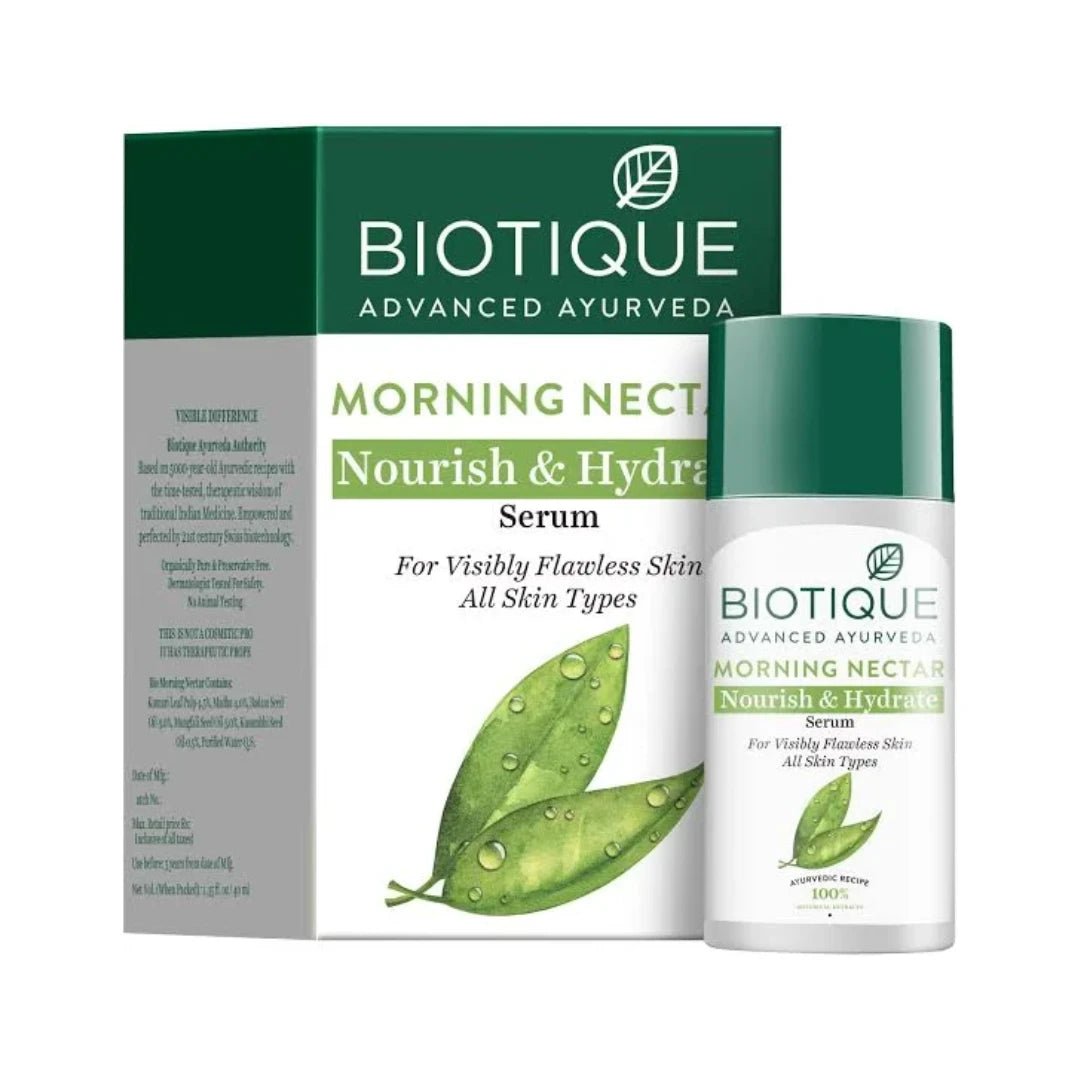 Biotique Morning Nectar Nourish & Hydrate For Visibly Flawless Skin Serum | All Skin Types | (40ml)