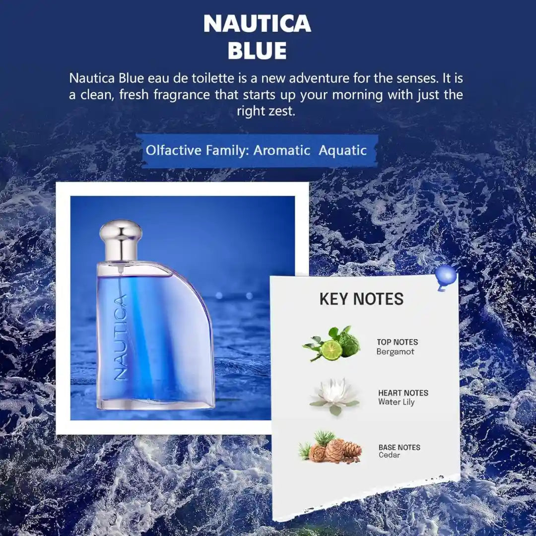 Nautica Blue Eau De Toilette Liquid - 100 Ml (For Men, Aromatic)