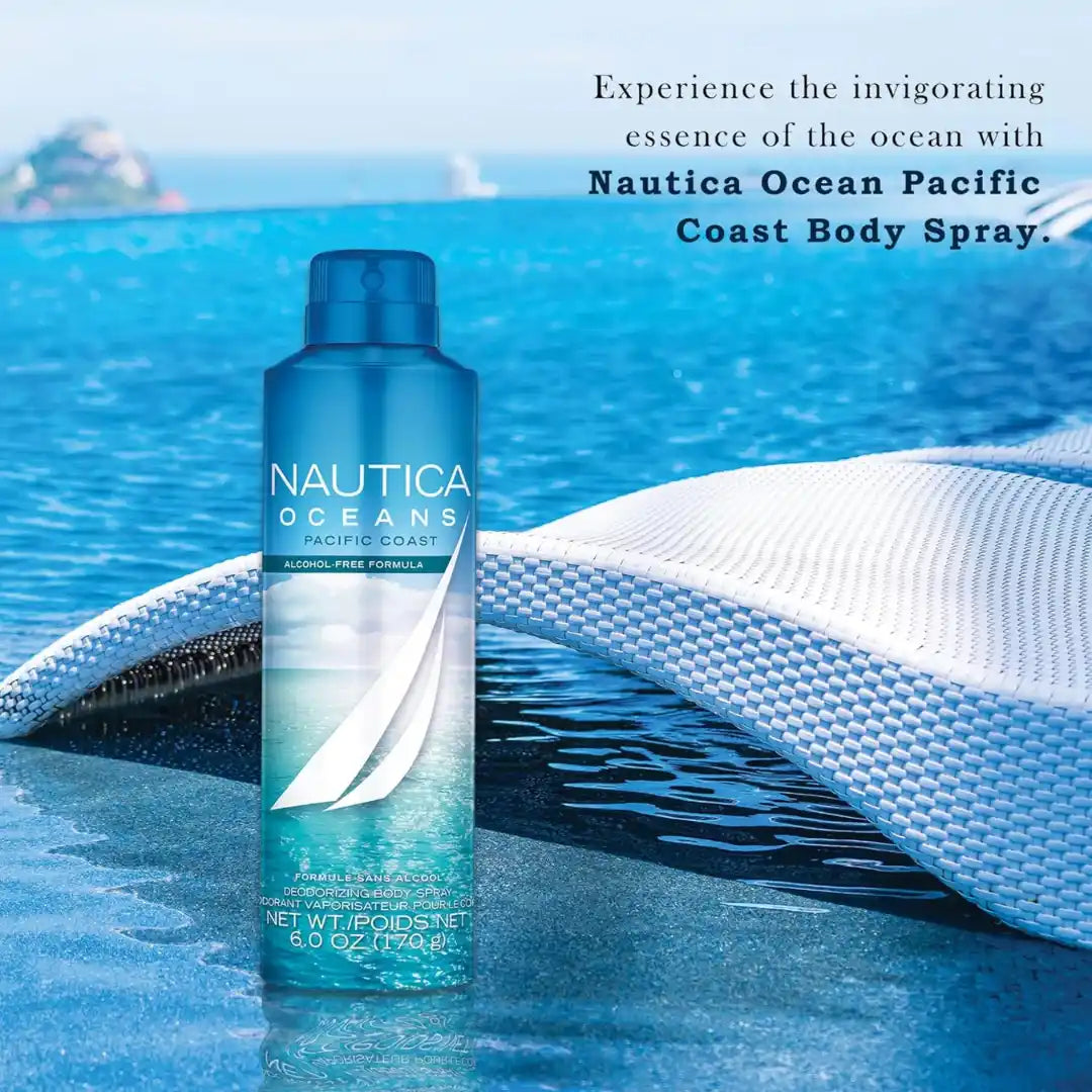 NAUTICA Deo Oceans Pacific Coast Body Spray For Men, 170G - Pine