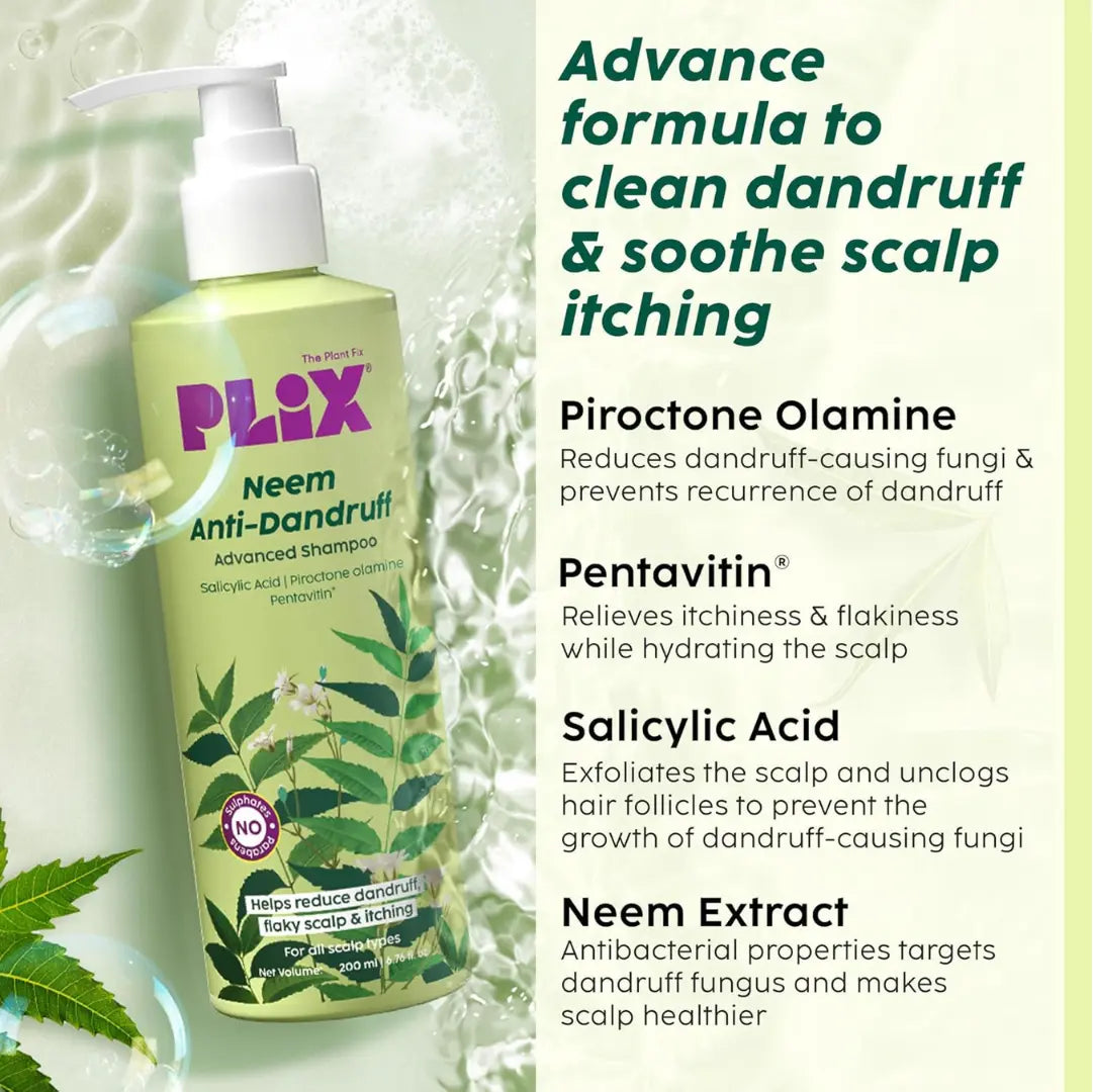 PLIX - THE PLANT FIX Neem Anti-Dandruff Advanced Shampoo (200ml)