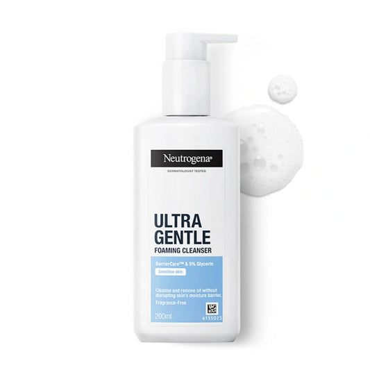 Neutrogena Ultra Gentle Foaming Cleanser | Face Wash for Sensitive Skin | 6X Gentler Cleansing with Barriercare Technology for Men & Women (200ml)