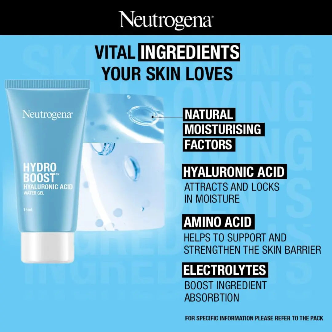 Neutrogena Hydro Boost Hyaluronic Acid Water Gel Face Moisturizer For 72 Hr Hydration For Plump And Dewy Skin (15g)