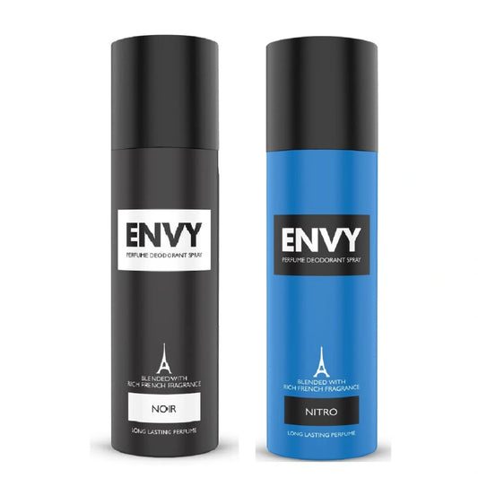 Envy Nitro & Noir Deodorant | Long Lasting Deodorant for Men 120ml (Pack of 2)