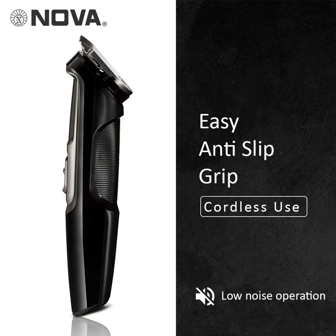 Nova NHT 1076 Cordless: 30 Minutes Runtime Trimmer for Men (Black)