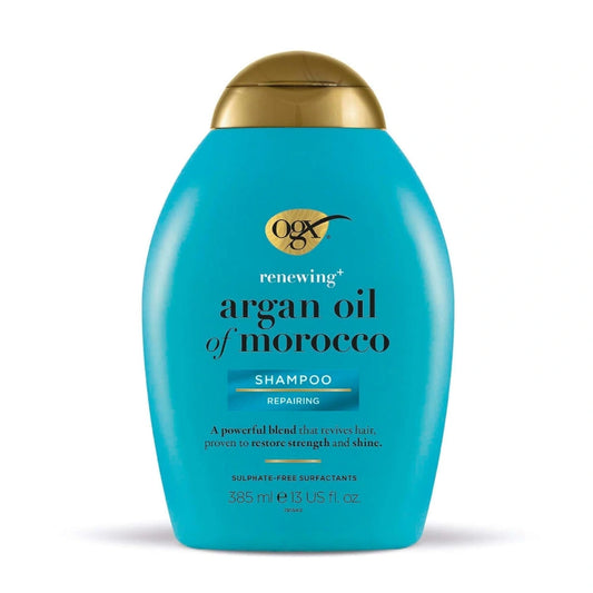 OGX Renewing + Argan Oil of Morocco Hydrating Hair Shampoo, Cold-Pressed Argan Oil to Help Moisturize, Soften & Strengthen Hair, Paraben-Free with Sulfate-Free Surfactants (385g)