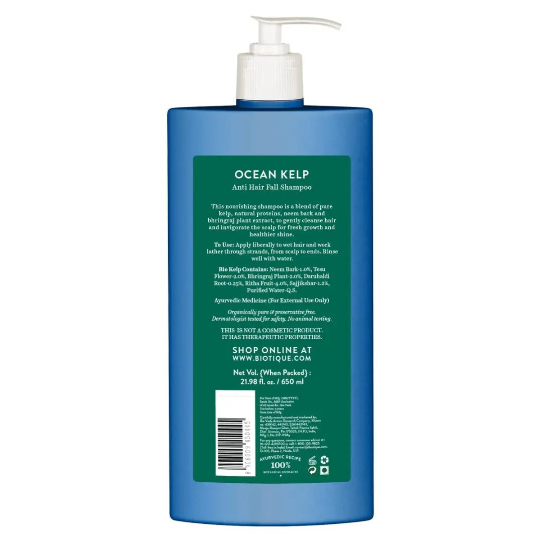 Biotique Ocean Kelp Anti-Hair Fall Shampoo For Hair Growth Therapy (650ml)